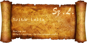 Szitár Leila névjegykártya